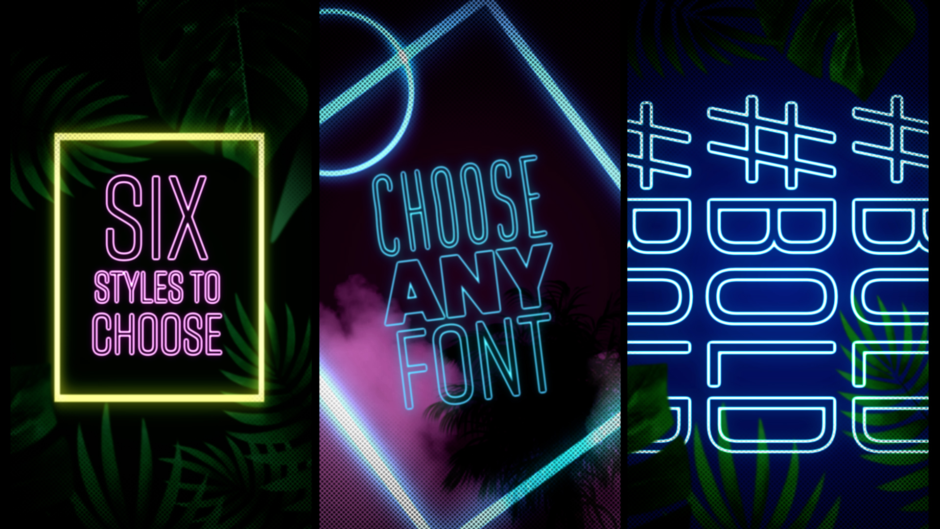 Vertical style social media template with a tropical neon vibe, Adobe Stock