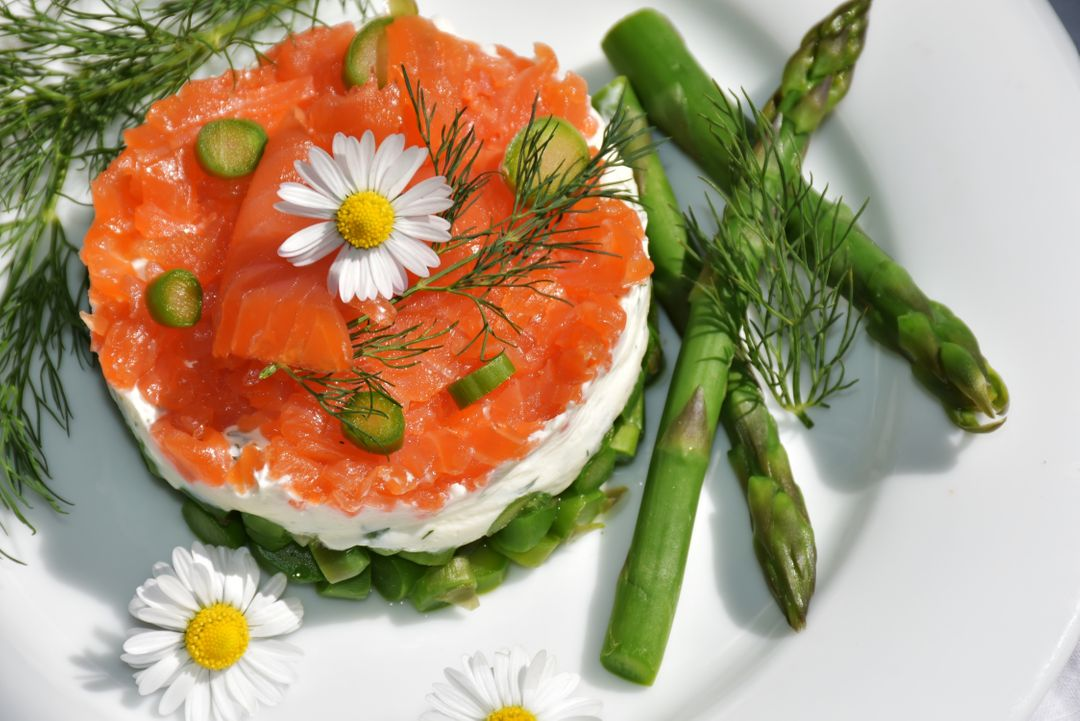 Image of a Green Asparagus and Salmon Menu