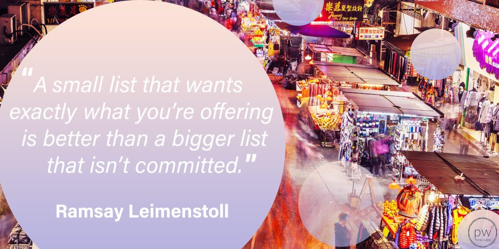 The quote is written on a purple circle with a street market in the background - 35 inspiring marketing quotes to motivate your team and improve conversions - Image