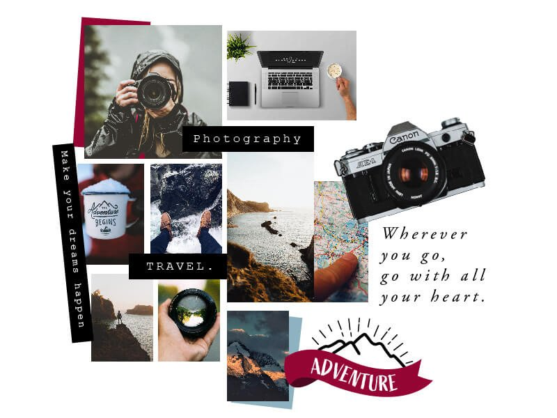 Vision board example with stock images - How to make a beautiful digital vision board with free online vision board maker in 5 steps - Image