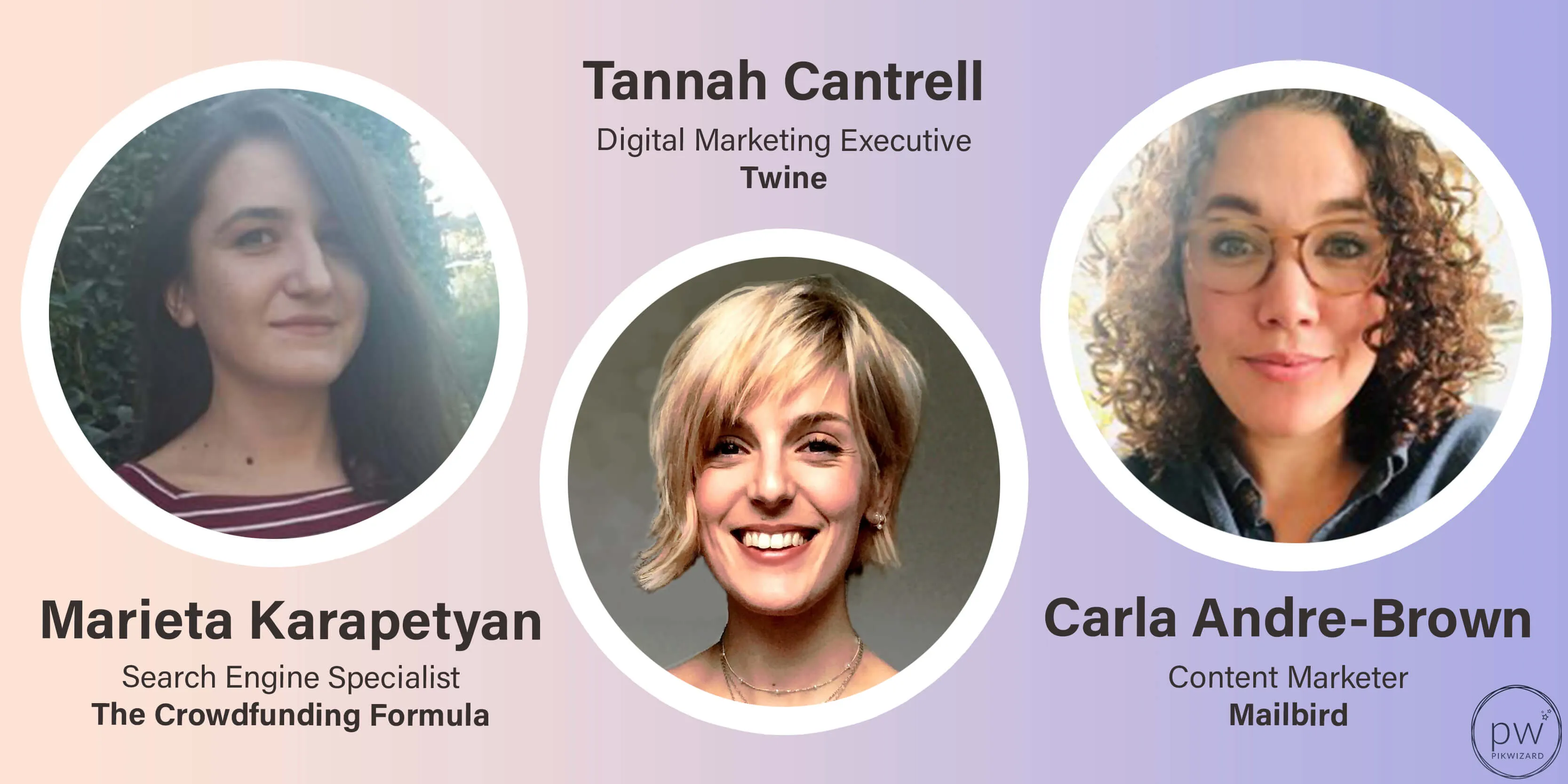 Remote working response headshots of Marieta Karapetyan, Tannah Cantrell and Carla Andre-Brown