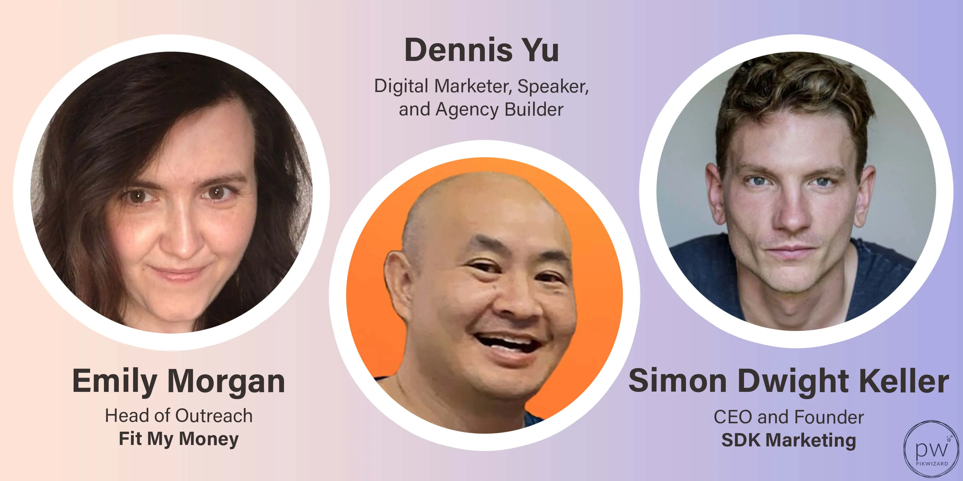 Remote working response headshots of Emily Morgan, Dennis Yu and Simon Dwight Keller