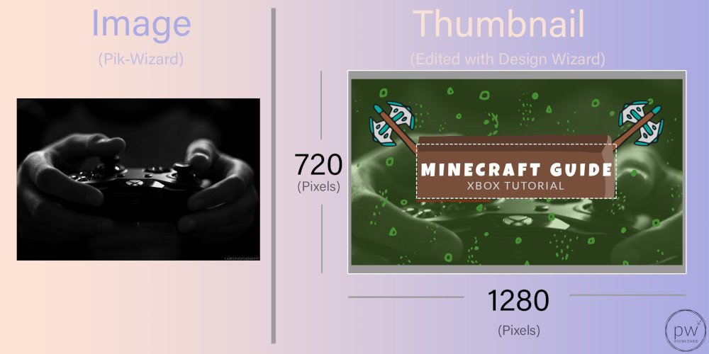 Image and Edited Image for a Youtube Thumbnail side by side comparison using an image of a person holding an Xbox controller - How to choose the perfect YouTube thumbnail size - Image