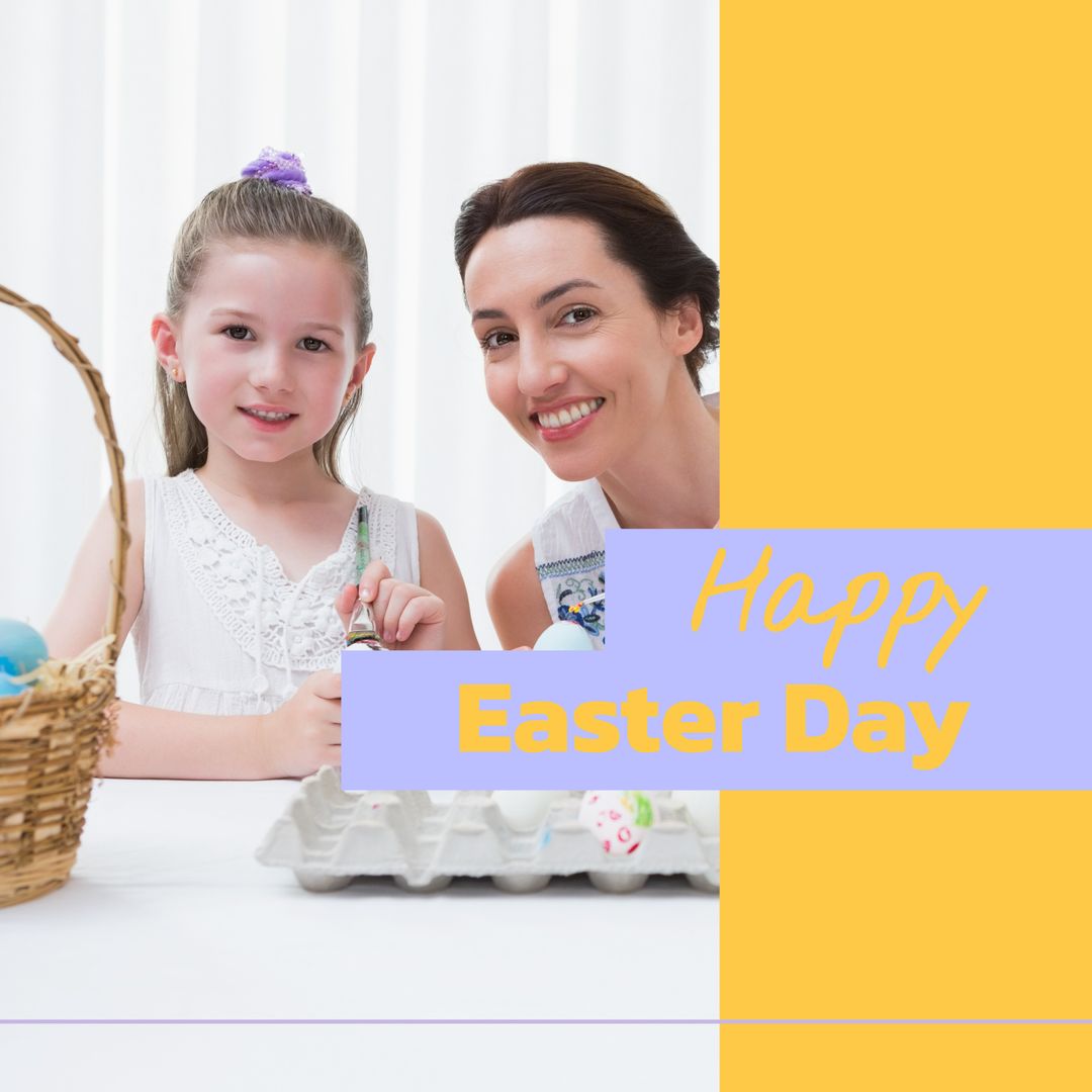 Composition of happy easter day text on white blurred background with copy space - Download Free Stock Templates Pikwizard.com