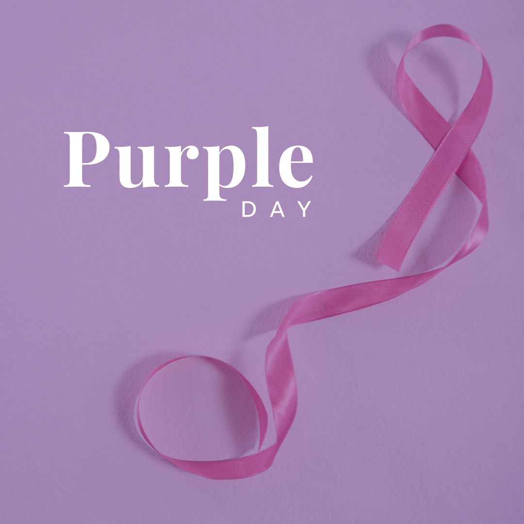 Image of purple day text over epilepsy purple ribbon - Download Free Stock Templates Pikwizard.com