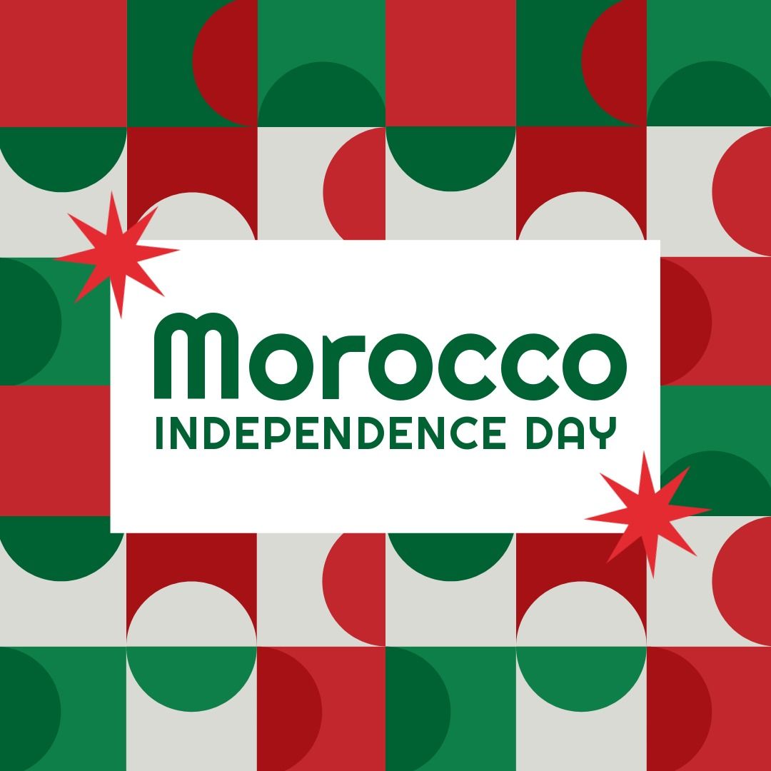Image of morocco independence day text on white, red and green patterned background - Download Free Stock Templates Pikwizard.com