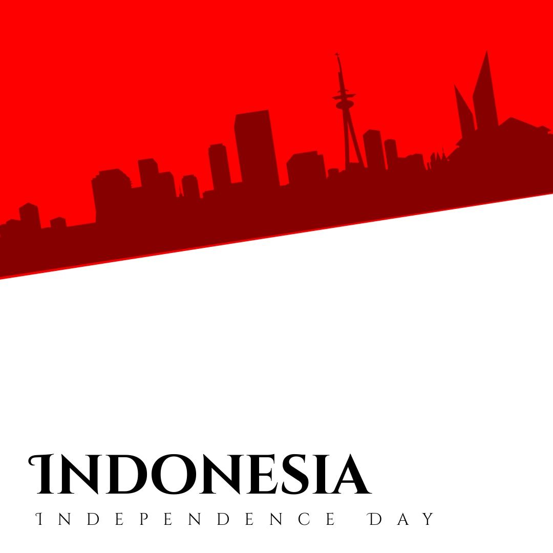 Vector image of silhouette of urban skyline with indonesia independence day text, copy space - Download Free Stock Templates Pikwizard.com