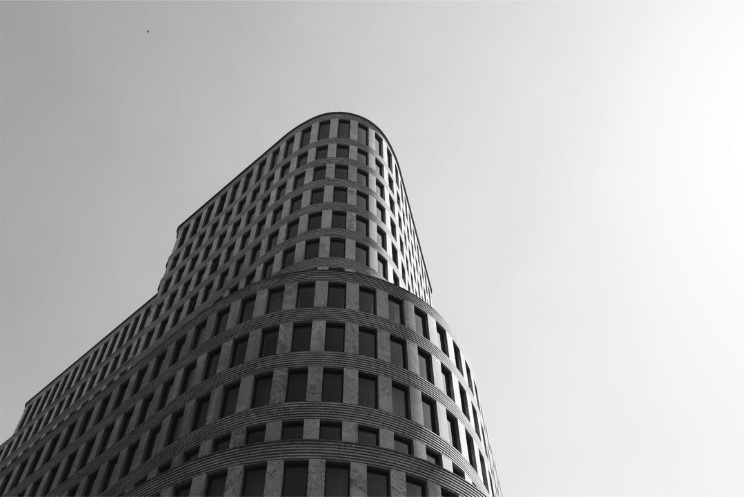 a building in black and white - Free Images, Stock Photos and Pictures on Pikwizard.com