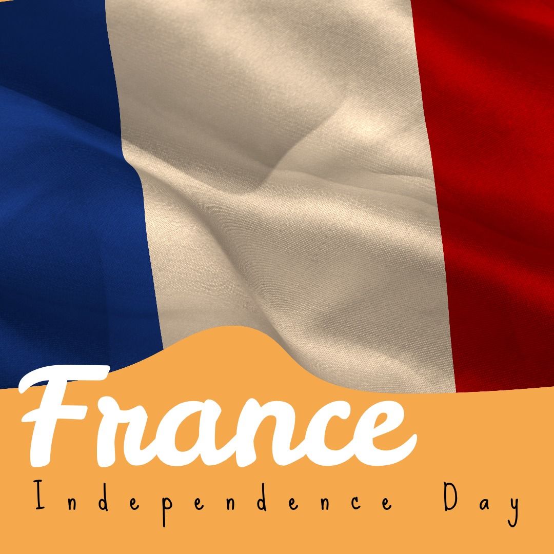 Composition of france independence day text over flag of france - Download Free Stock Templates Pikwizard.com