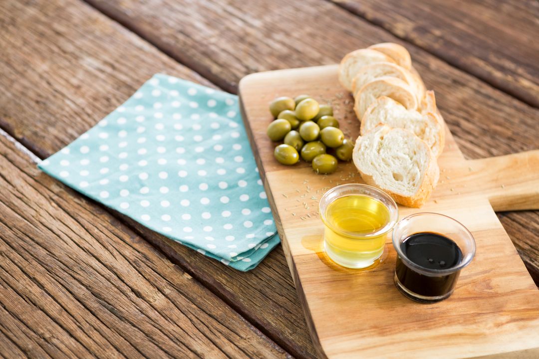 Image of Olive Oil on Bread on a Plate