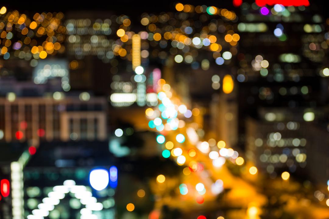Blurred Image of a City at Night