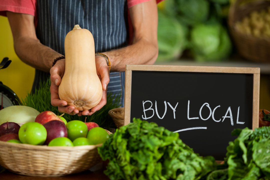 Image of a vegetable seller that promotes local shopping - Top relevant social media trends you should know - Image