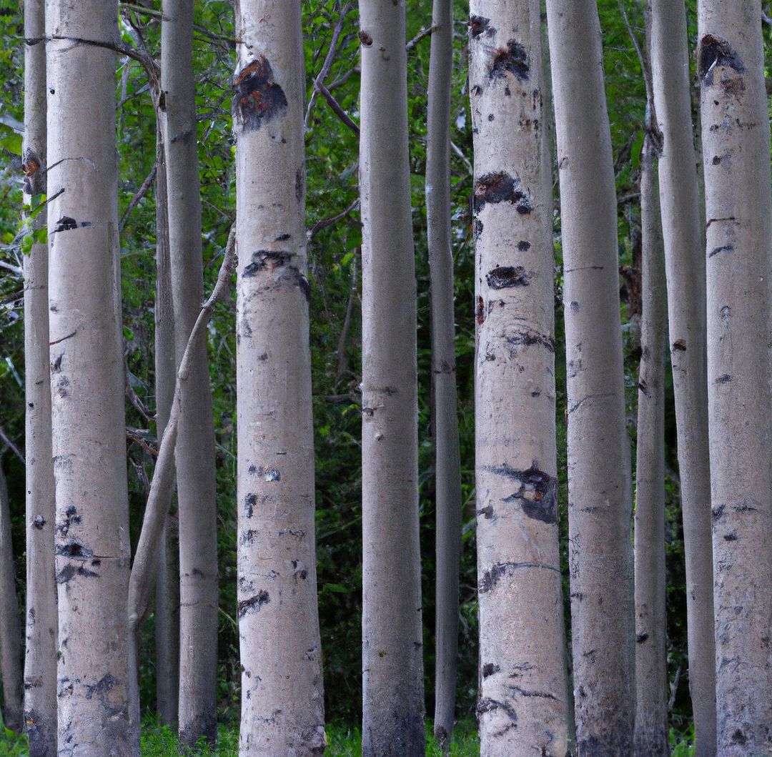 General view of aspen trees and green leaves in forest - Free Images, Stock Photos and Pictures on Pikwizard.com