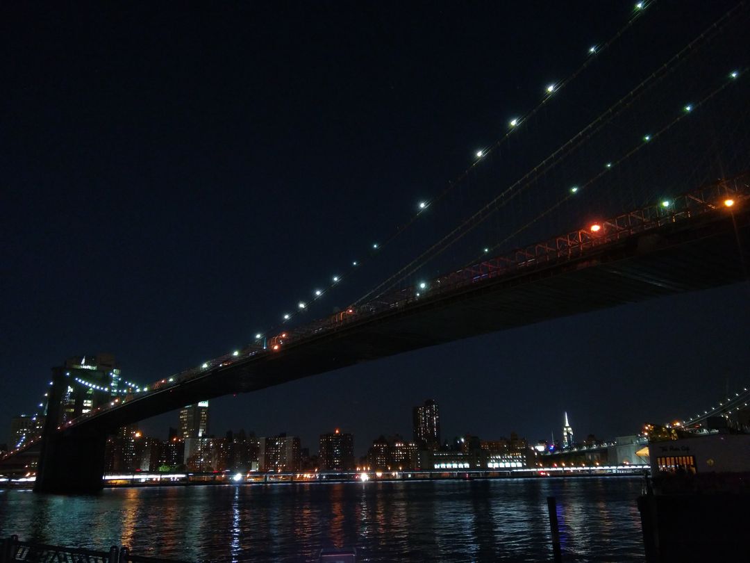 the brooklyn bridge at night - Free Images, Stock Photos and Pictures on Pikwizard.com