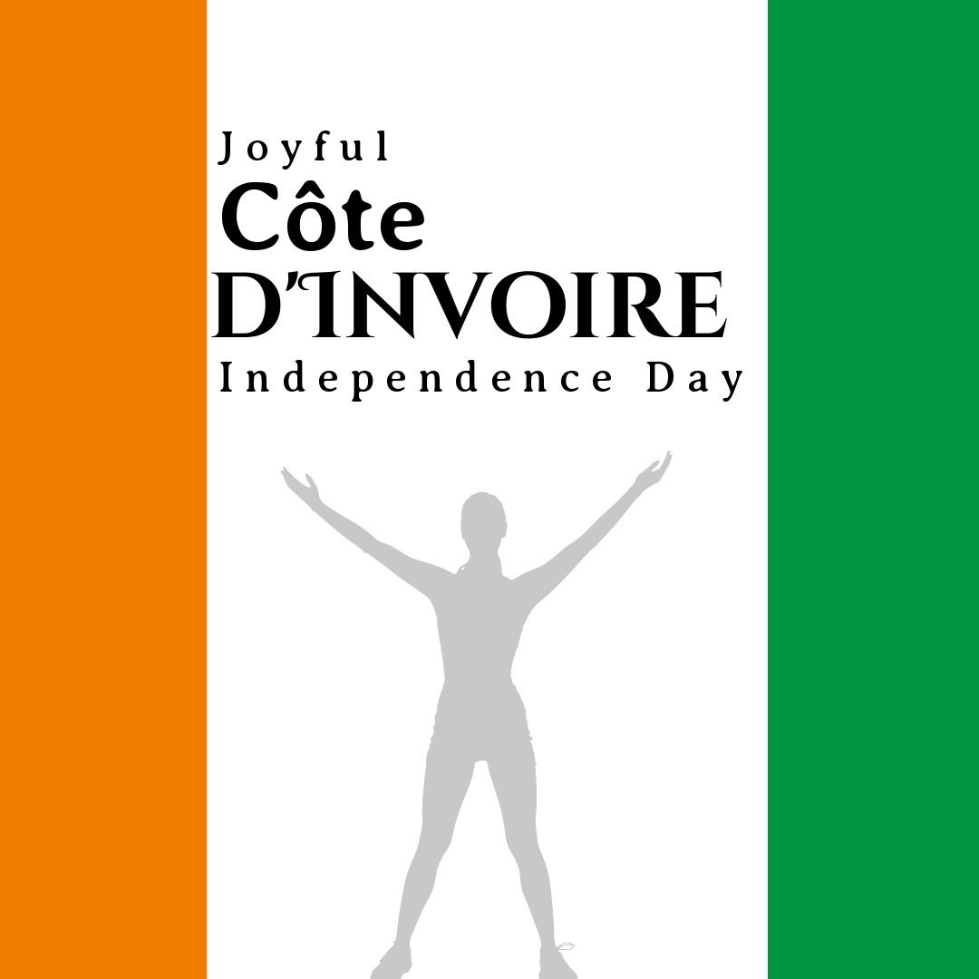 Image of joyful cote dinvoire independence day and human silhouette over flag of ireland - Download Free Stock Templates Pikwizard.com