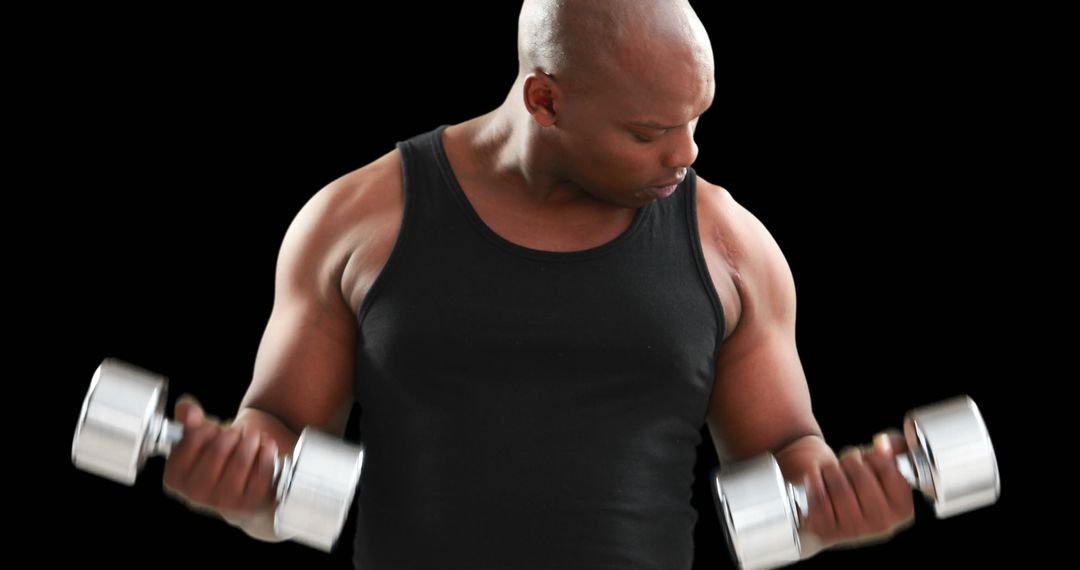 Strong black athlete, muscular man, African American bodybuilder