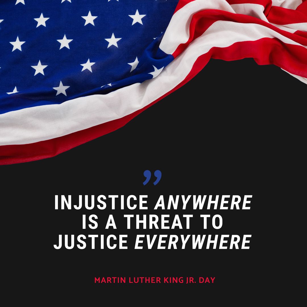 Composition of quote of martin luther king over flag of usa - Download Free Stock Templates Pikwizard.com