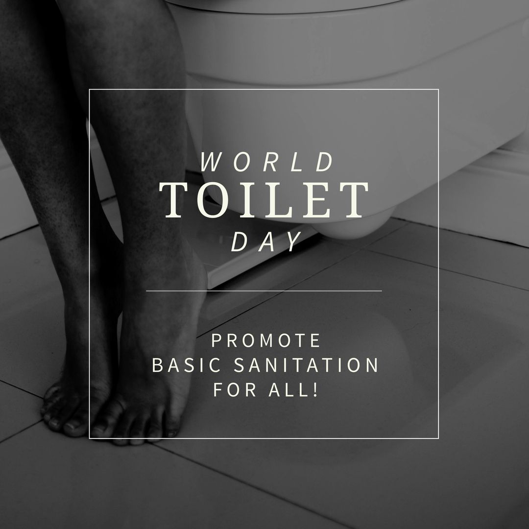 Digital composite image of cropped woman legs in bathroom with world toilet day text, copy space - Download Free Stock Templates Pikwizard.com