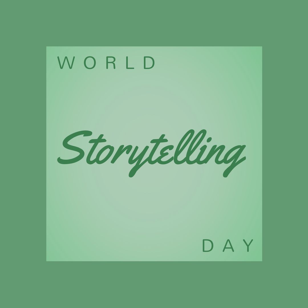 Composition of world storytelling day text over green background with copy space - Download Free Stock Templates Pikwizard.com