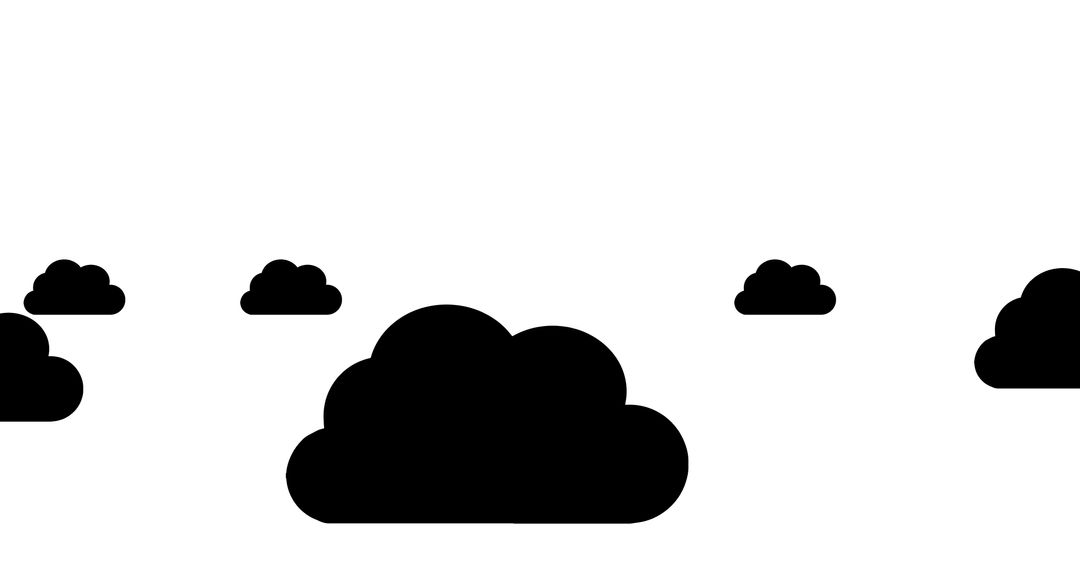 Illustrative image of black clouds against white background, copy space  from Pikwizard