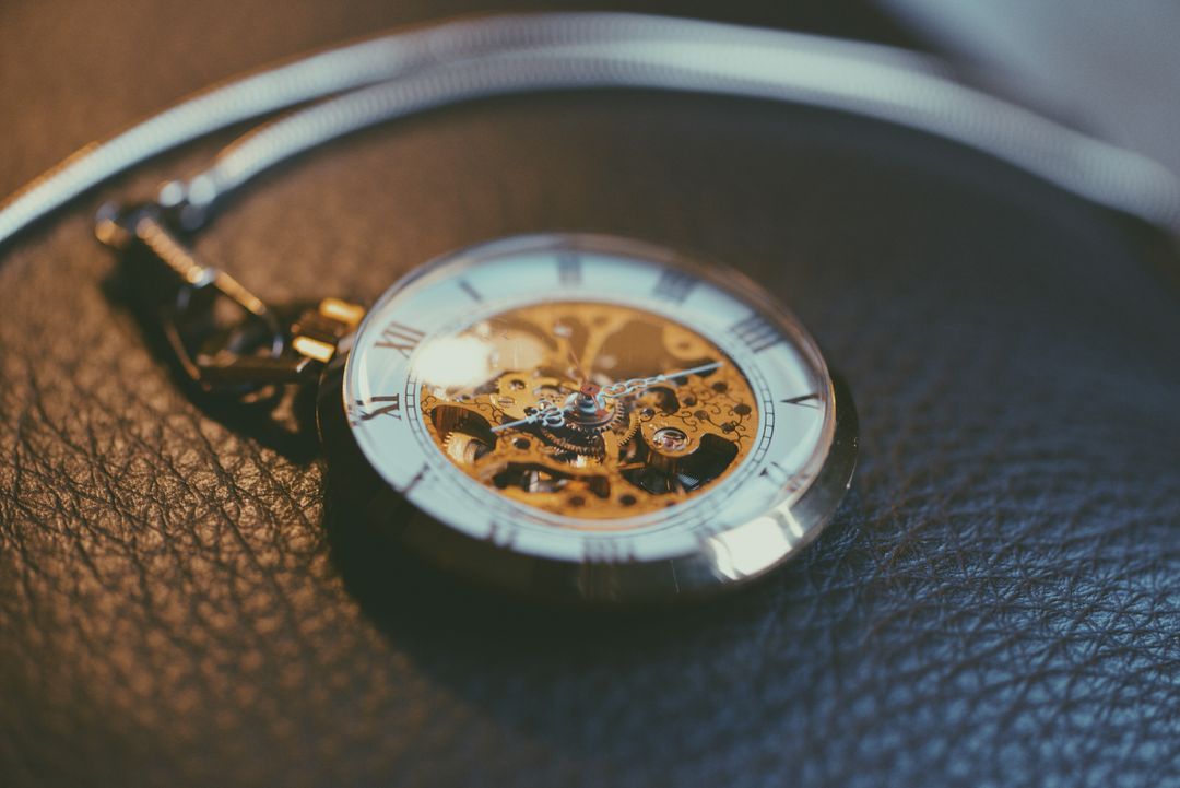 Image of watch on leather surface
