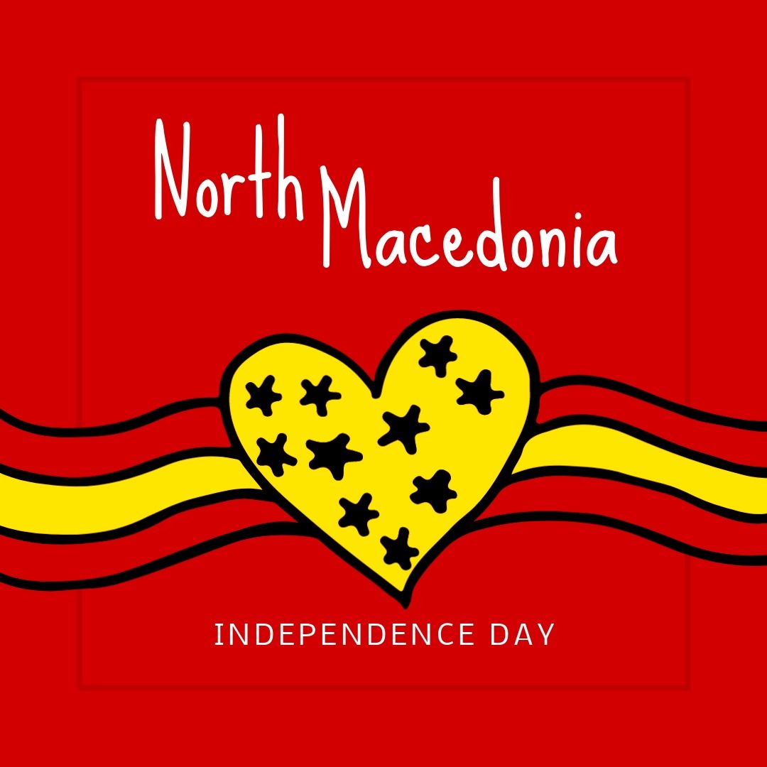 Illustration of north macedonia independence day text with heart shape on red background - Download Free Stock Templates Pikwizard.com