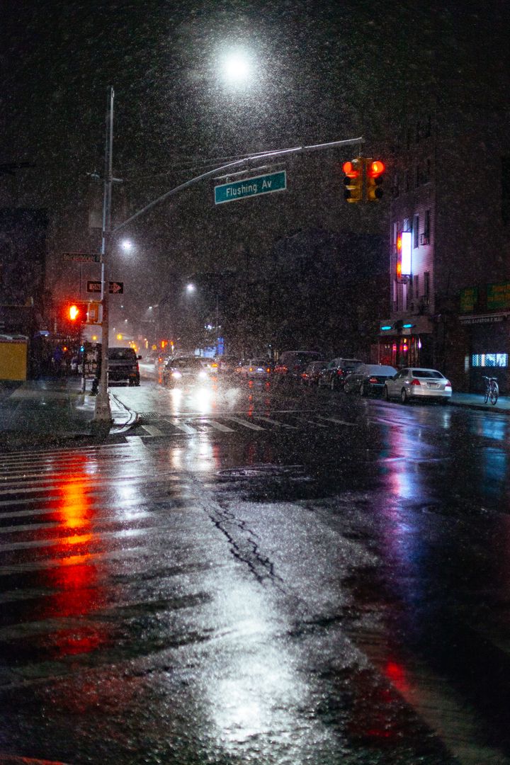 street at night rain