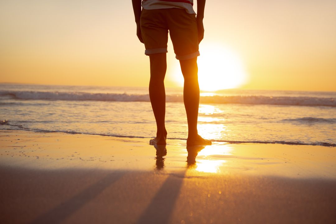 Thoughtful man standing with hands in pocket on the beach - Get inspiration from other travel blogs - Image