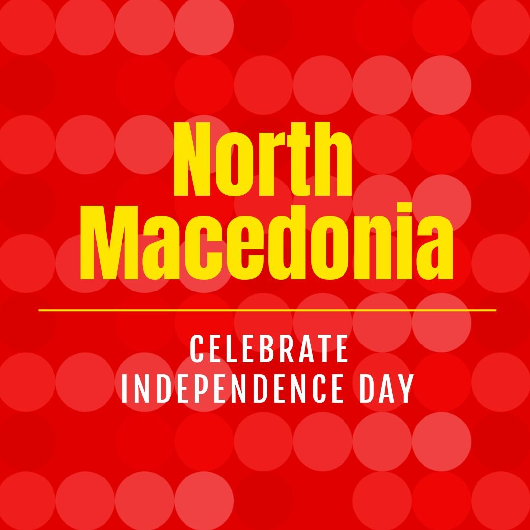 North macedonia independence day text banner against dot pattern design on red background - Download Free Stock Templates Pikwizard.com