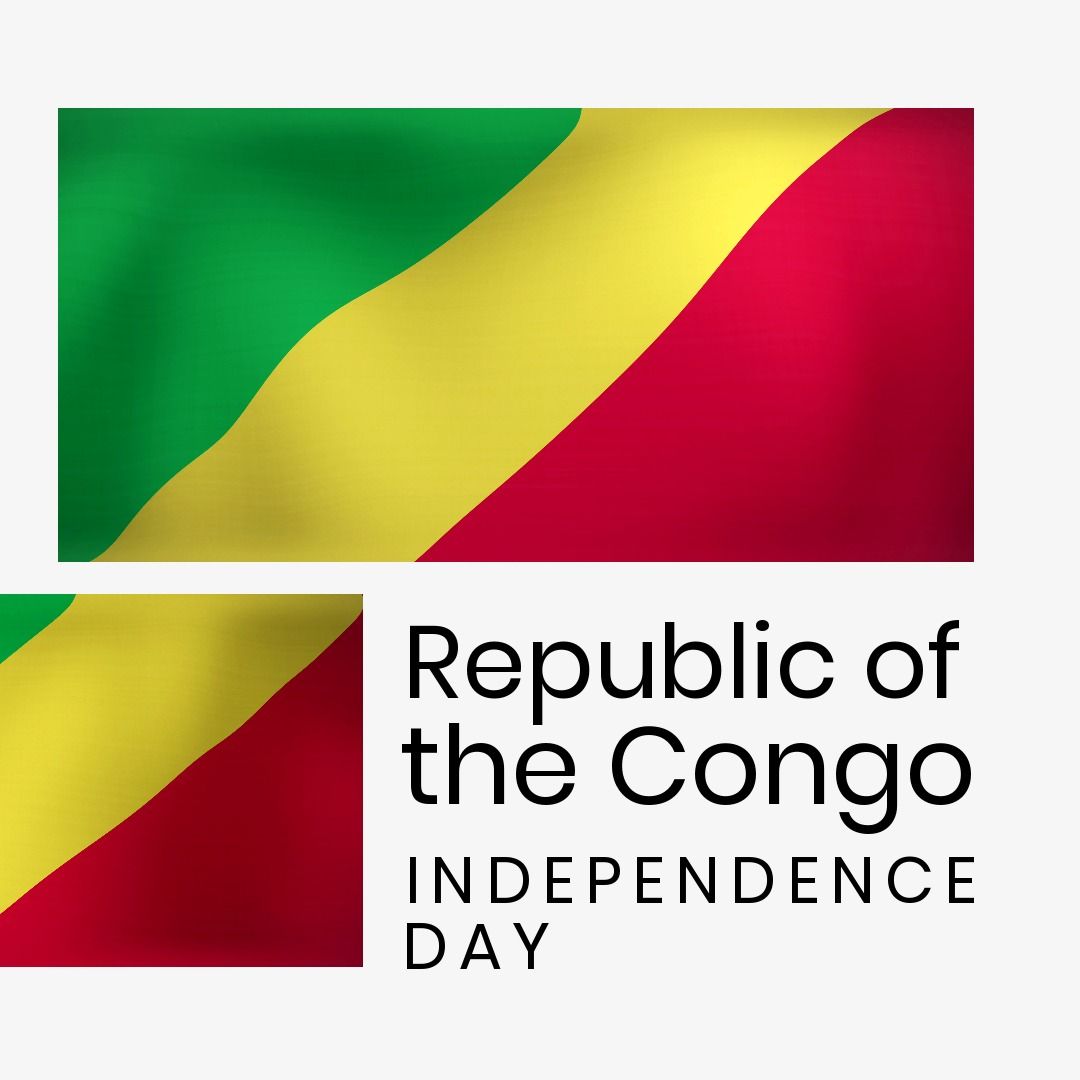 Illustration of republic of the congo independence day text and national flags on white background - Download Free Stock Templates Pikwizard.com