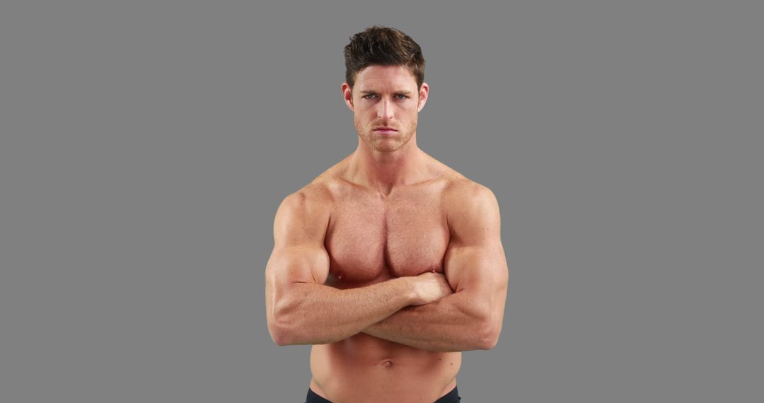 Bodybuilder with Arms Crossed Stock Photo - Image of jacked