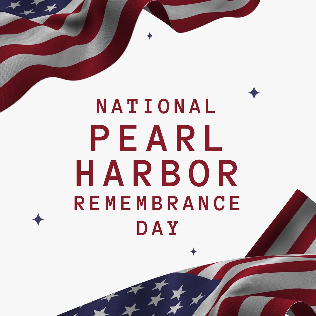 Illustration of national pearl harbor remembrance day text with flag of america on white background - Download Free Stock Templates Pikwizard.com