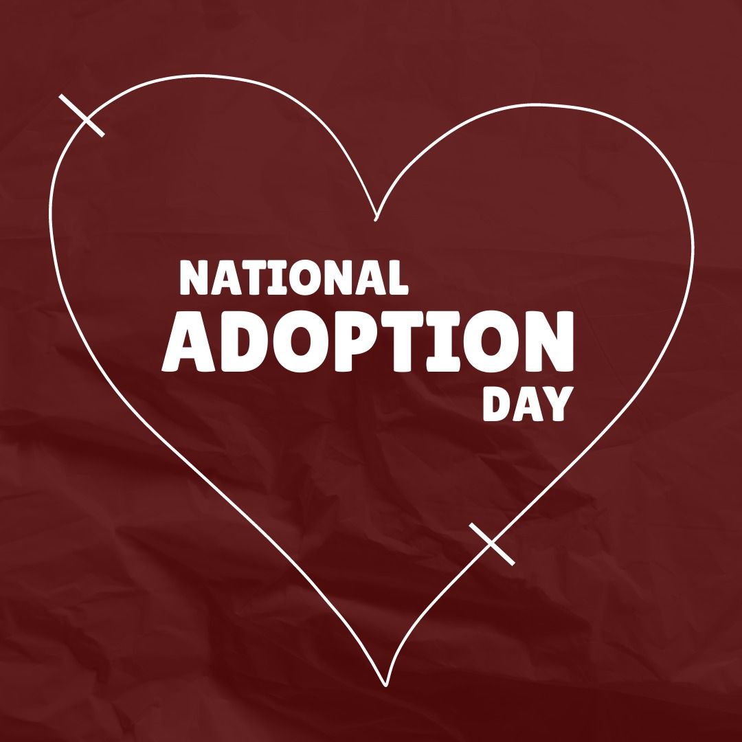 Composition of national adoption day text over heart - Download Free Stock Templates Pikwizard.com