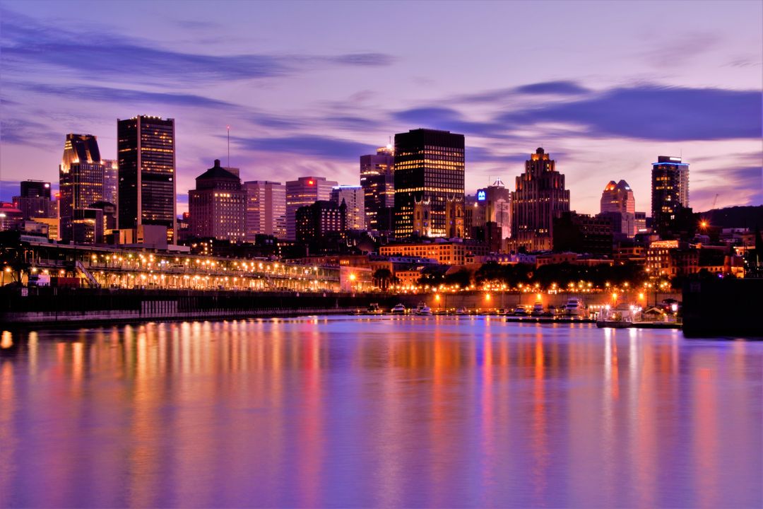 a city skyline at dusk - Free Images, Stock Photos and Pictures on Pikwizard.com