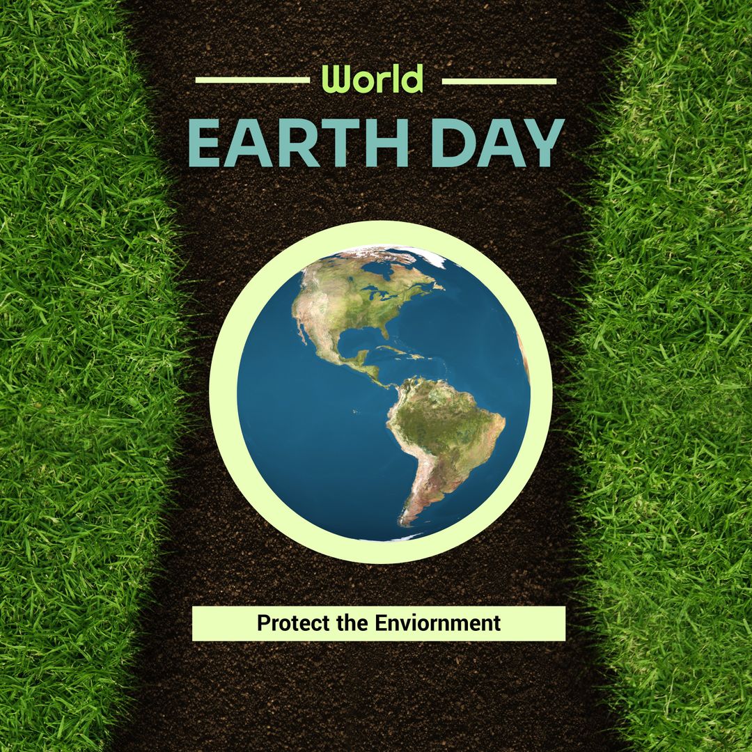 Image of world earth day text over globe and grass - Download Free Stock Templates Pikwizard.com