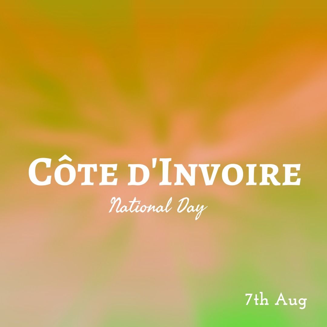 Illustration of cote divoire independence day and 7th aug text on colorful background, copy space - Download Free Stock Templates Pikwizard.com