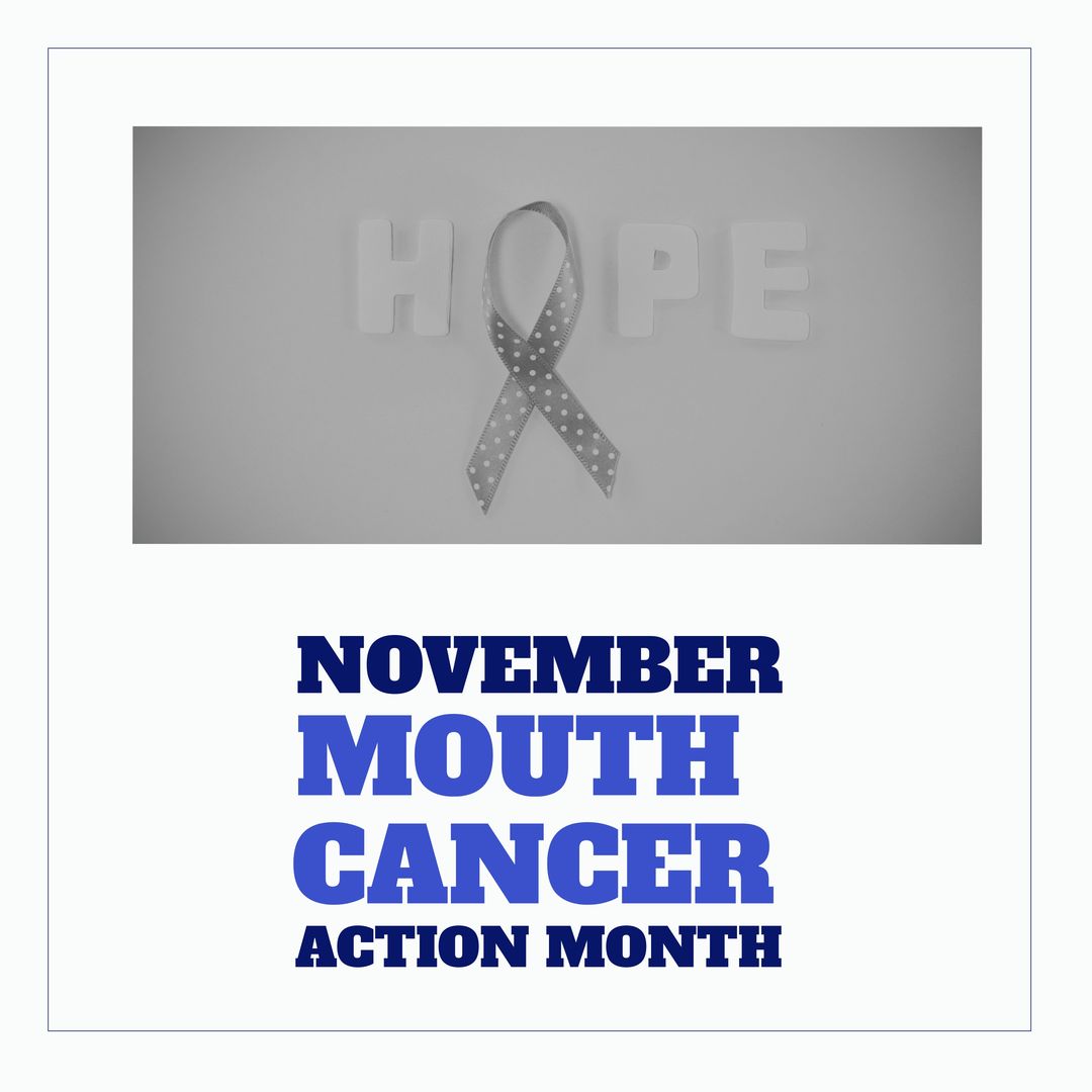 Digital composite image of hope text and ribbon with november mouth cancer action month text - Download Free Stock Templates Pikwizard.com