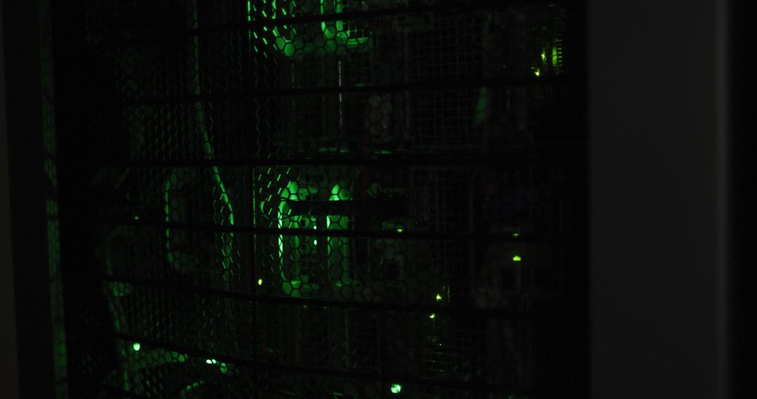 Green control lights flashing with data processing on computer servers - Free Images, Stock Photos and Pictures on Pikwizard.com