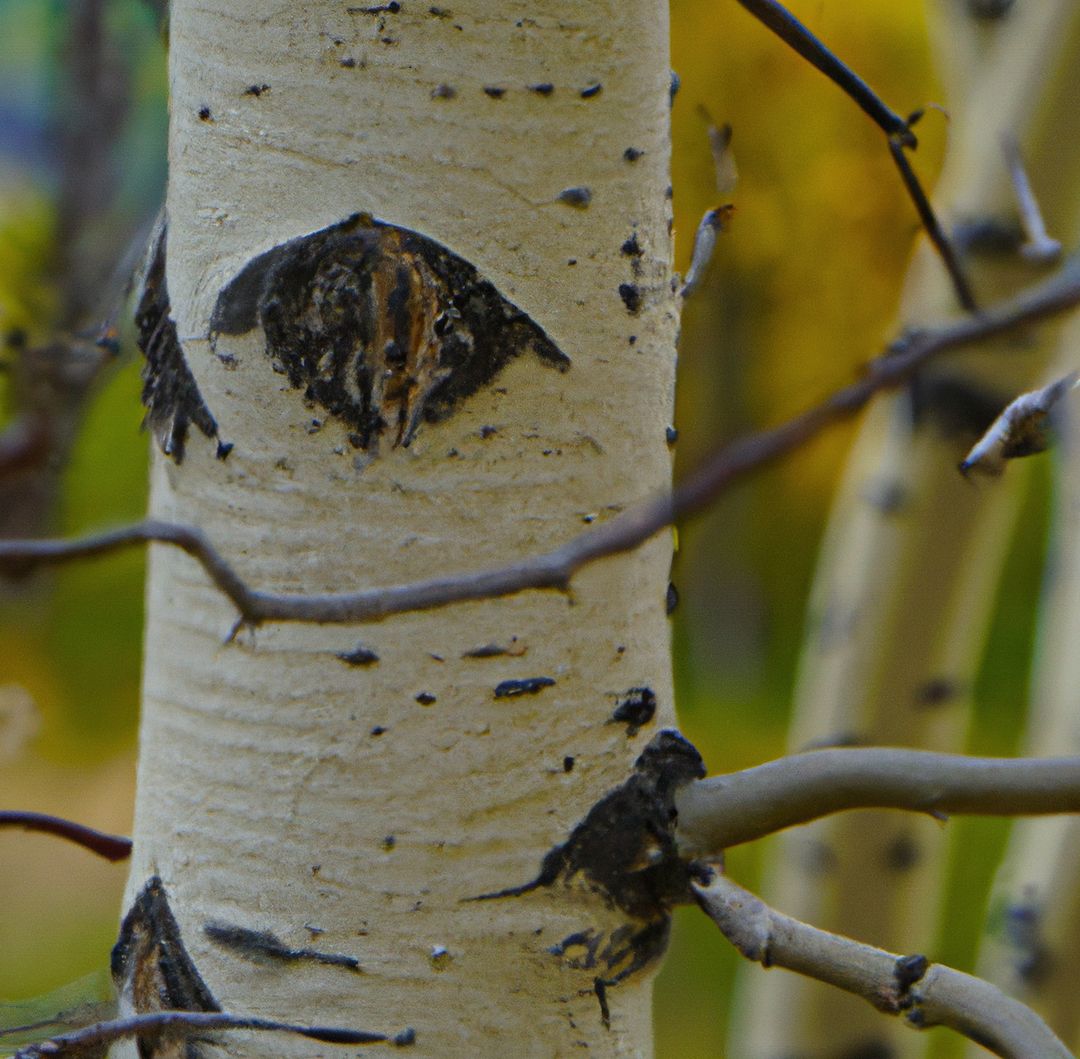 Close up of aspen trees and green leaves in forest from Pikwizard