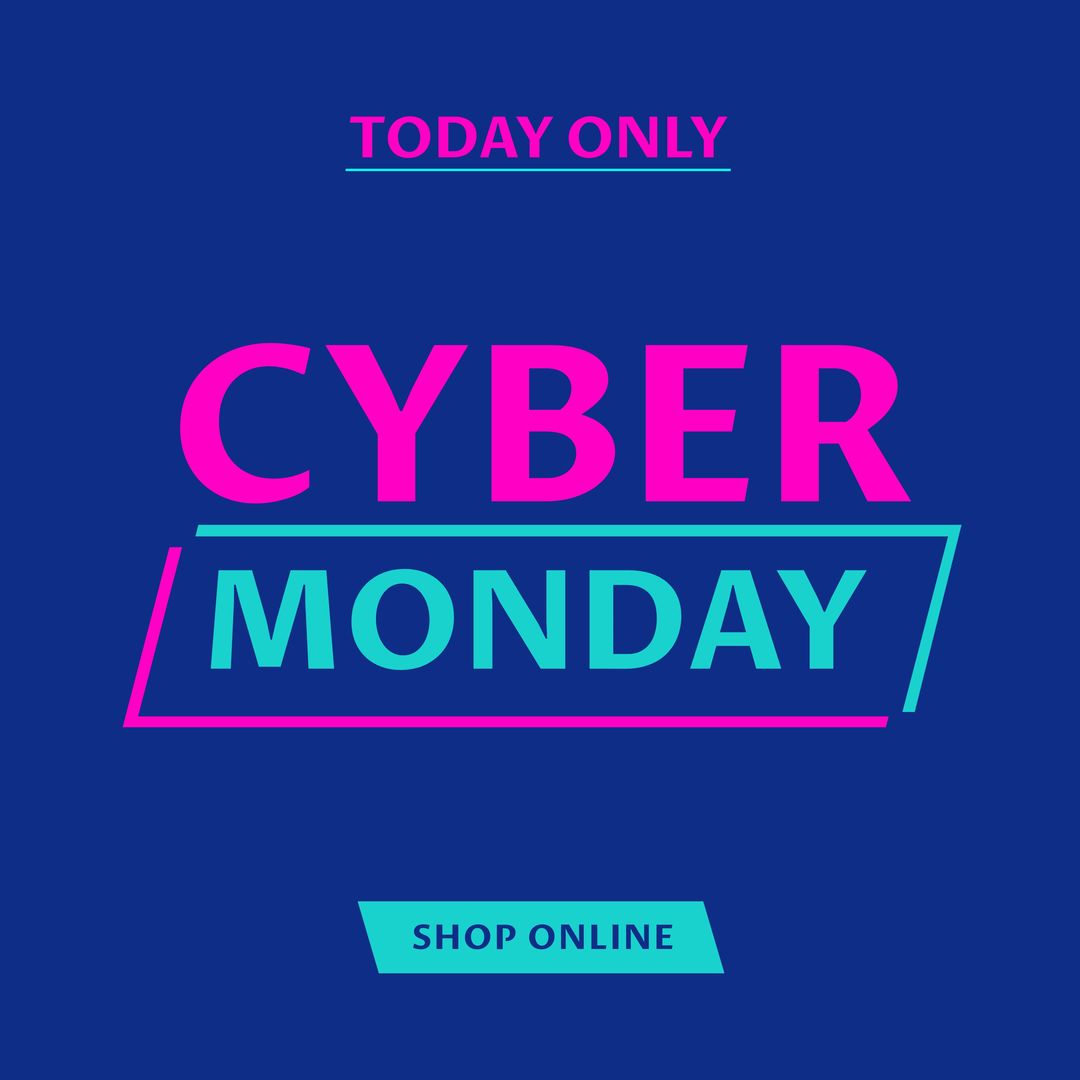 Image of cyber monday on blue background - Download Free Stock Templates Pikwizard.com
