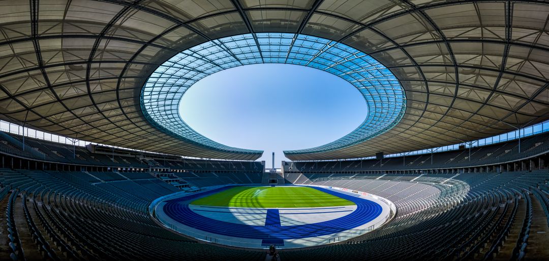 a stadium with a large roof - Free Images, Stock Photos and Pictures on Pikwizard.com