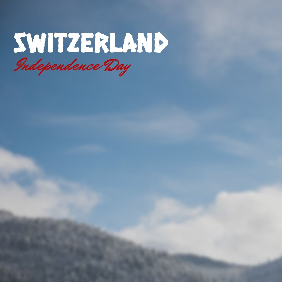 Digital composite of switzerland independence day text and scenic view of mountain against blue sky - Download Free Stock Templates Pikwizard.com