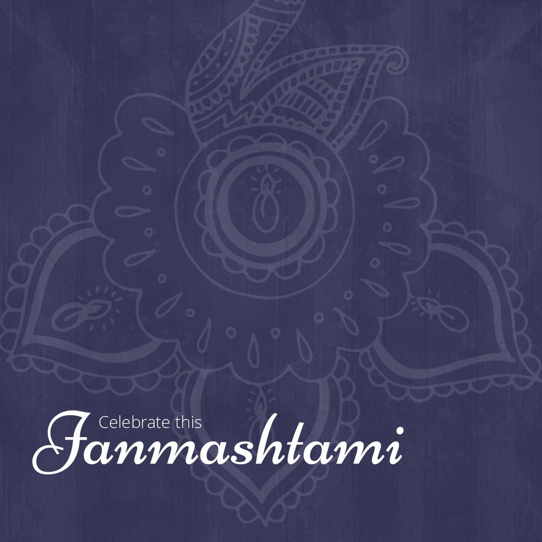 Illustrative image of rangoli and celebrate this janmashtami text over blue background, copy space - Download Free Stock Templates Pikwizard.com
