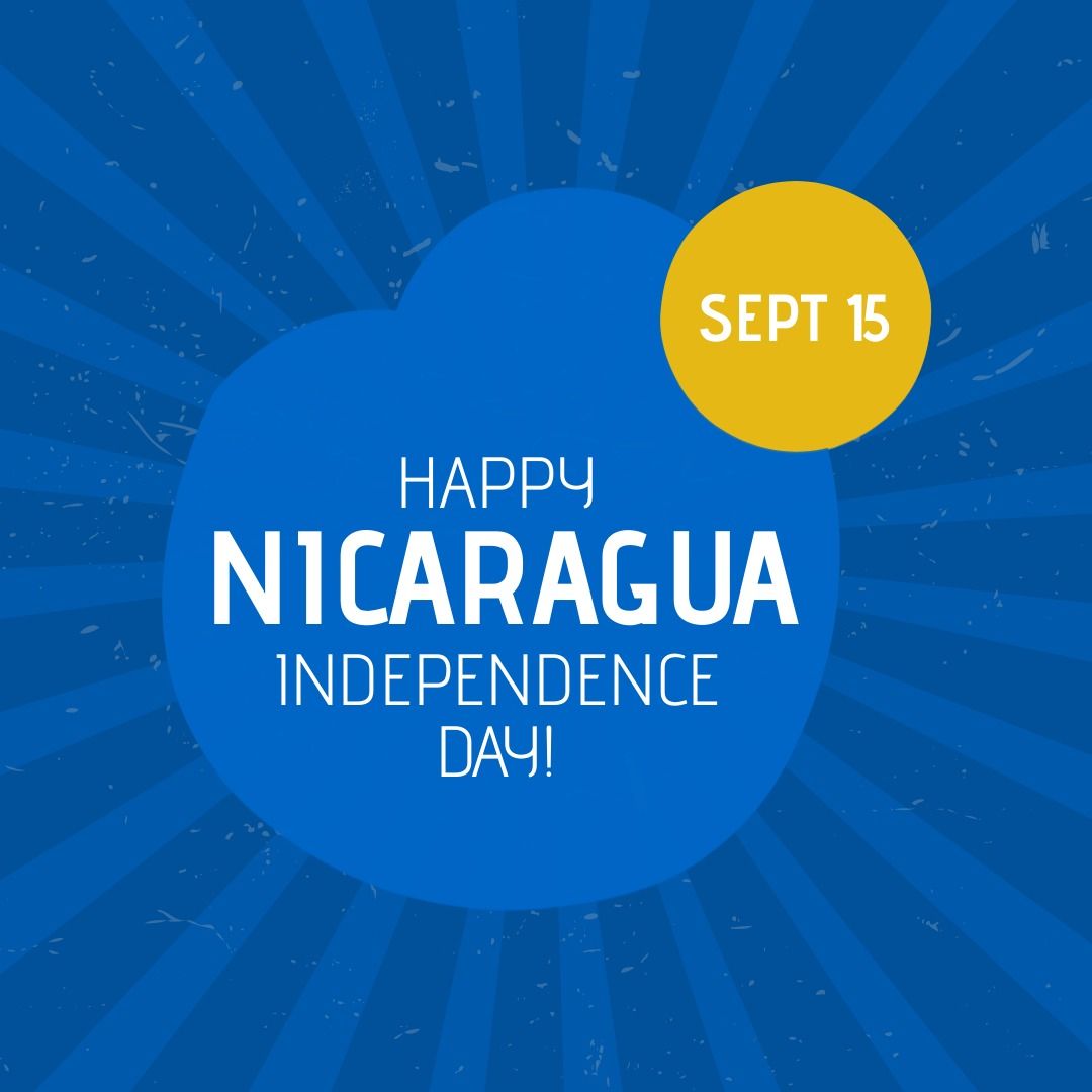 Image of happy nicaragua independence day sept 15 on blue striped background - Download Free Stock Templates Pikwizard.com