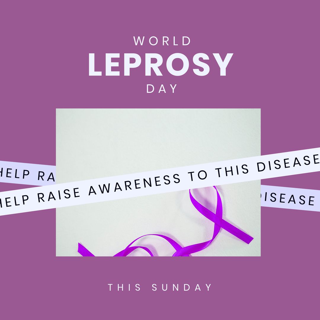 Composition of world leprosy day text with purple ribbon and purple background - Download Free Stock Templates Pikwizard.com