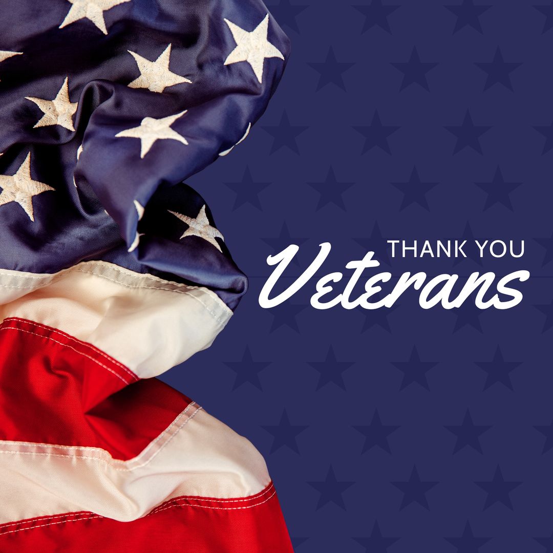 Composition of veteran day text with flag of united states of america - Download Free Stock Templates Pikwizard.com
