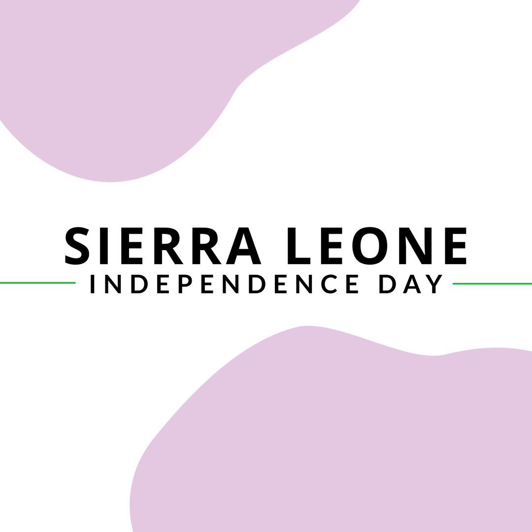 Composition of sierra leone independence day text over pink shapes on white background - Download Free Stock Templates Pikwizard.com