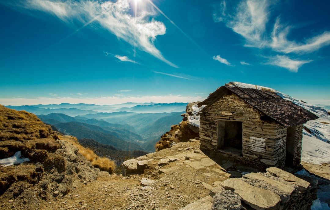 a small hut on top of a mountain - Free Images, Stock Photos and Pictures on Pikwizard.com