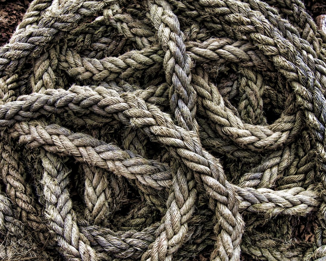 Tangled Rough Ropes Forming Complex Pattern