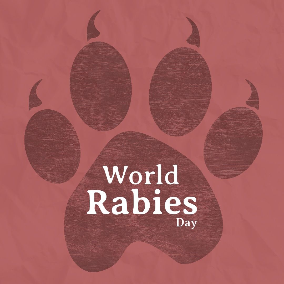 World rabies day text banner over paw print against purple background - Download Free Stock Templates Pikwizard.com